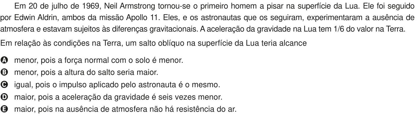Questão 91 no caderno Azul do ENEM PPL 2020