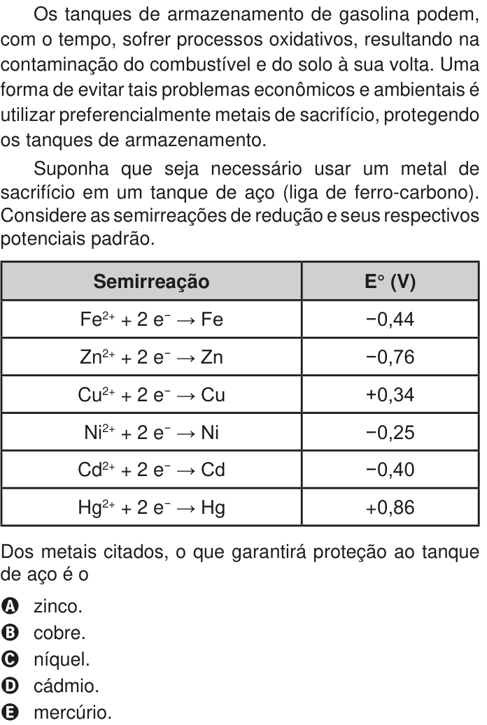 Questão 94 no caderno Azul do ENEM PPL 2020