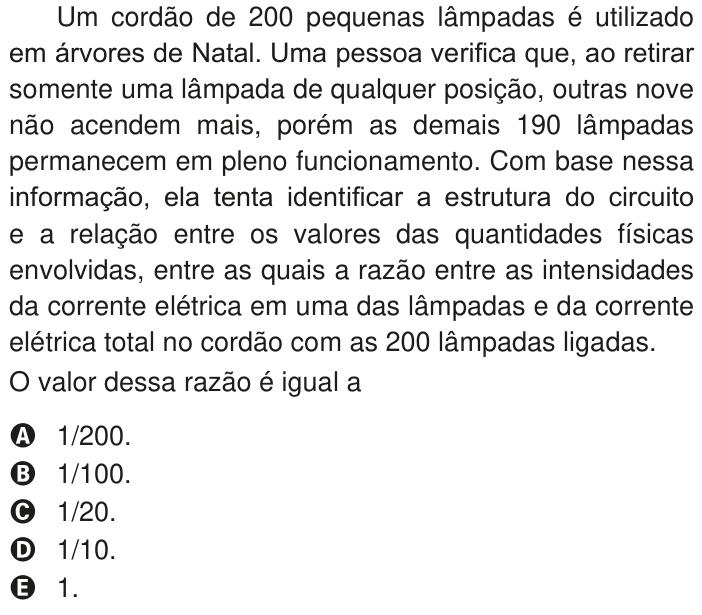 Questão 95 no caderno Azul do ENEM PPL 2020