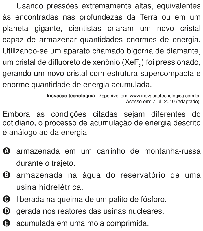 Questão 96 no caderno Azul do ENEM PPL 2020