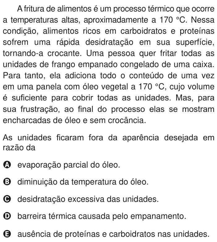 Questão 116 no caderno Azul do ENEM PPL 2020