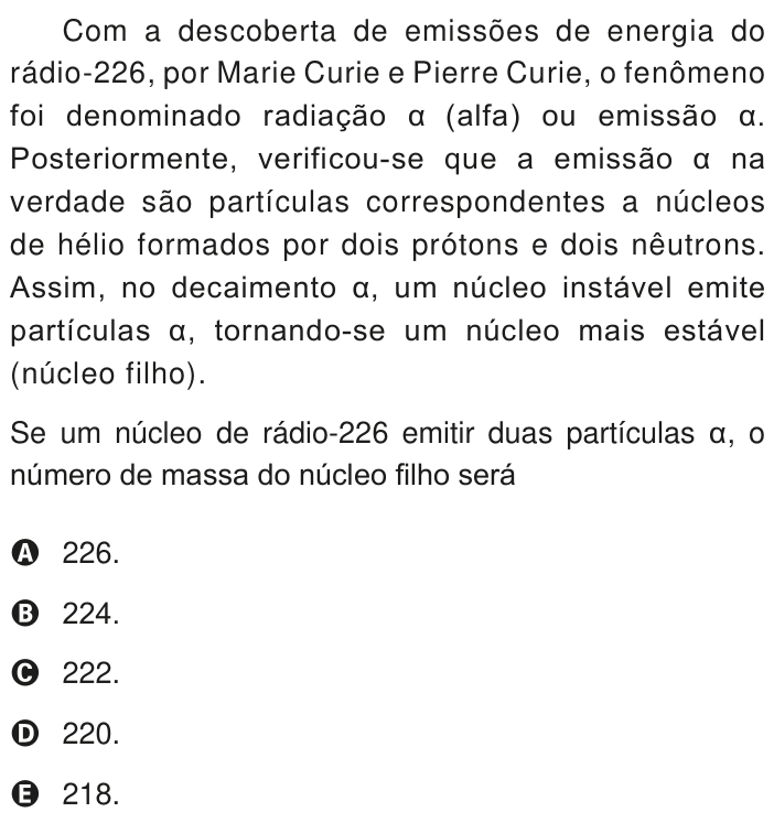 Questão 120 no caderno Azul do ENEM PPL 2020