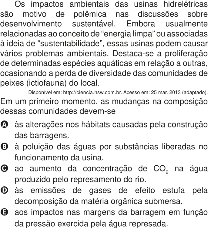 Questão 123 no caderno Azul do ENEM PPL 2020