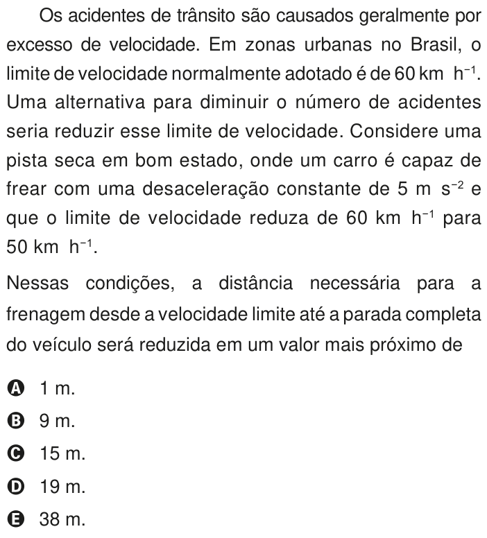 Questão 124 no caderno Azul do ENEM PPL 2020