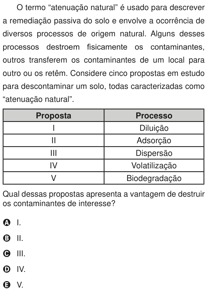 Questão 125 no caderno Azul do ENEM PPL 2020