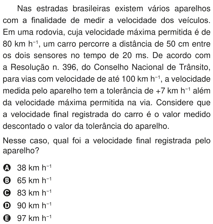 Questão 129 no caderno Azul do ENEM PPL 2020