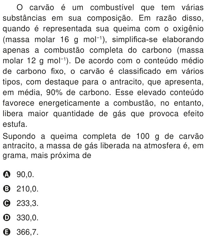 Questão 135 no caderno Azul do ENEM PPL 2020