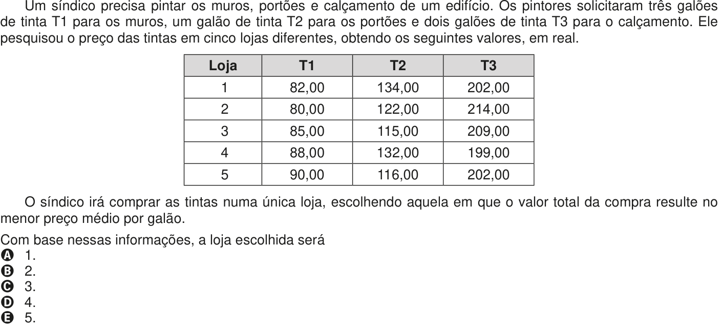 Questão 151 no caderno Azul do ENEM PPL 2020