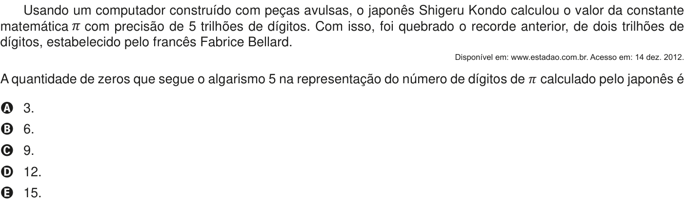 Questão 161 no caderno Azul do ENEM PPL 2020