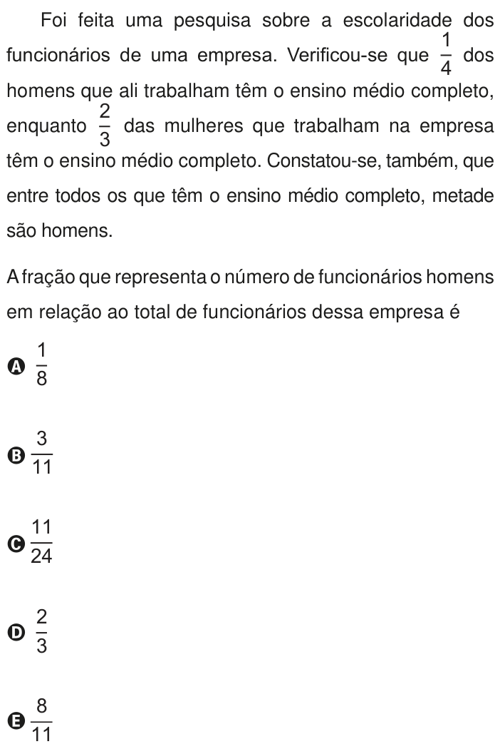Questão 165 no caderno Azul do ENEM PPL 2020