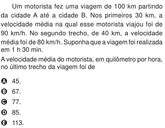 Questão 170 no caderno Azul do ENEM PPL 2020