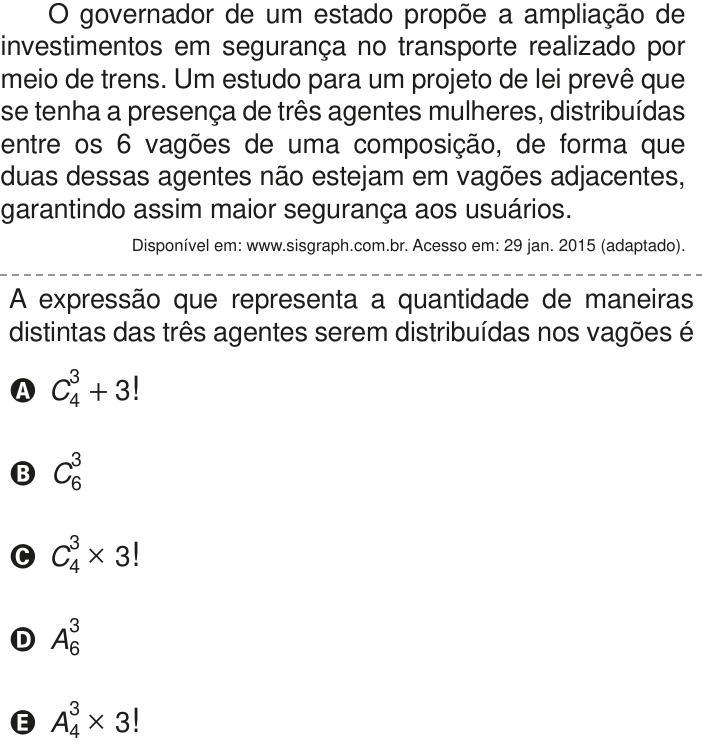 Questão 175 no caderno Azul do ENEM PPL 2020