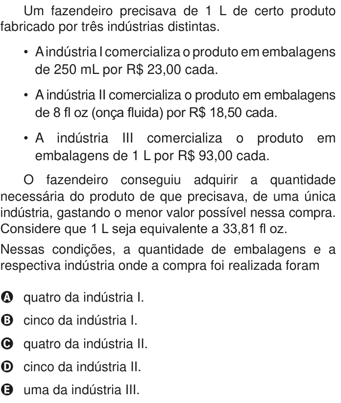 Questão 178 no caderno Azul do ENEM PPL 2020