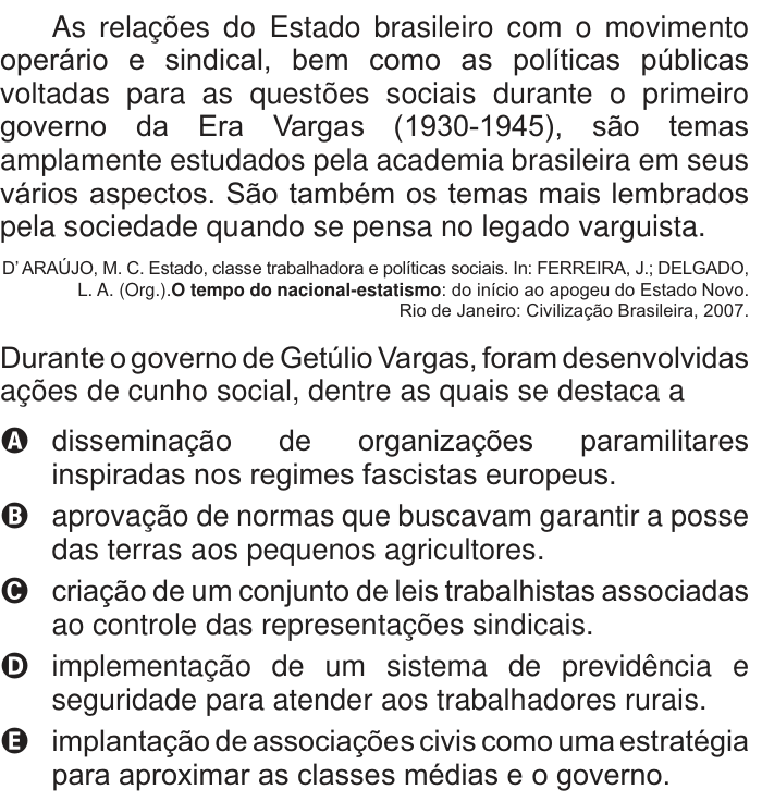 Questão 8 no caderno Branco do ENEM PPL 2014