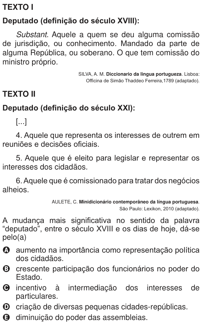 Questão 9 no caderno Branco do ENEM PPL 2014