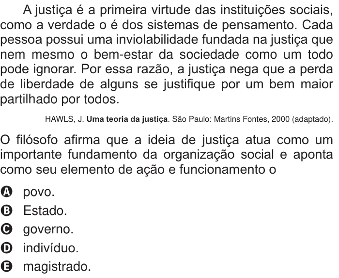 Questão 11 no caderno Branco do ENEM PPL 2014