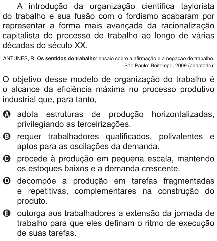 Questão 13 no caderno Branco do ENEM PPL 2014