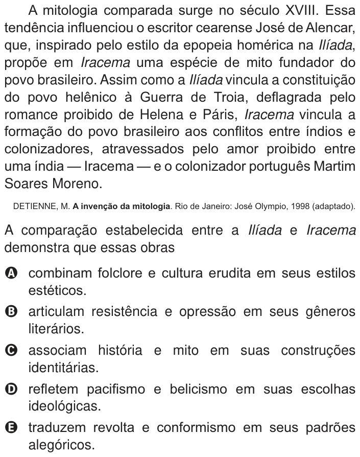 Questão 18 no caderno Branco do ENEM PPL 2014