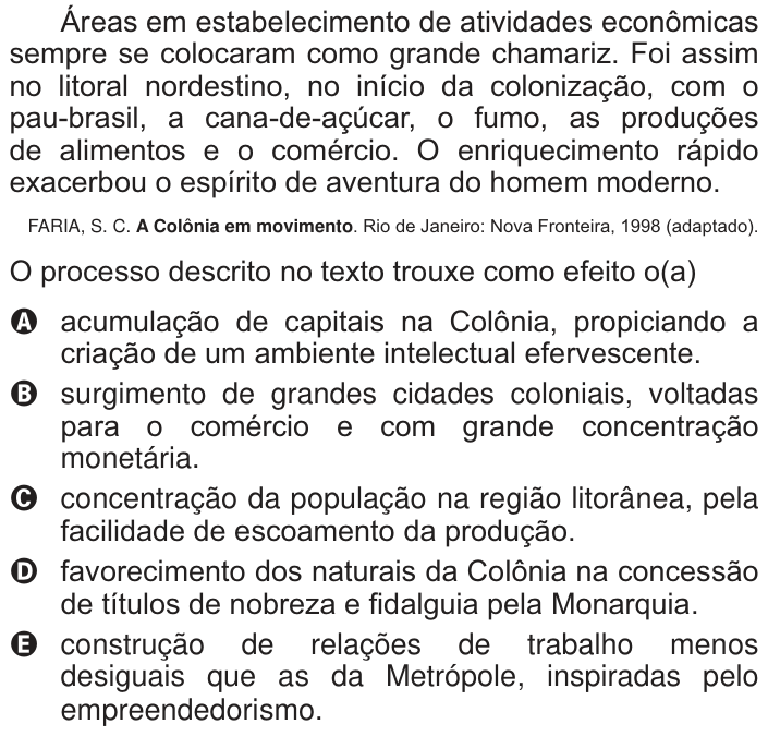 Questão 19 no caderno Branco do ENEM PPL 2014