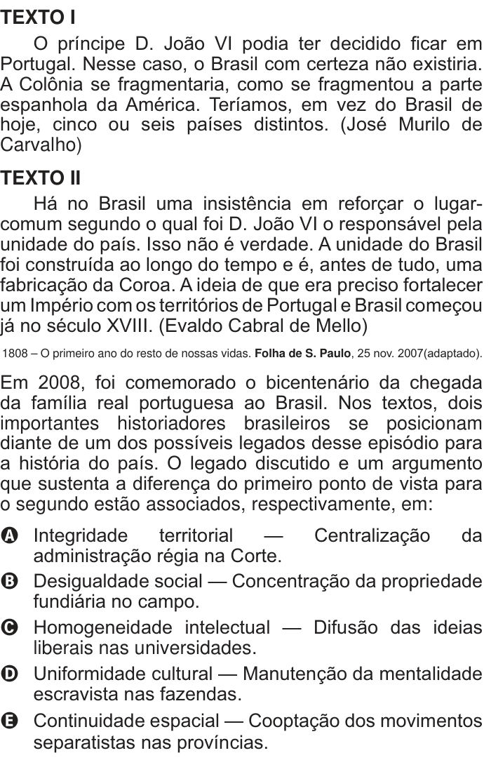 Questão 24 no caderno Branco do ENEM PPL 2014