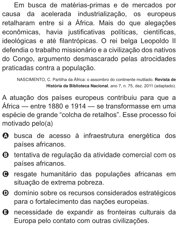 Questão 26 no caderno Branco do ENEM PPL 2014