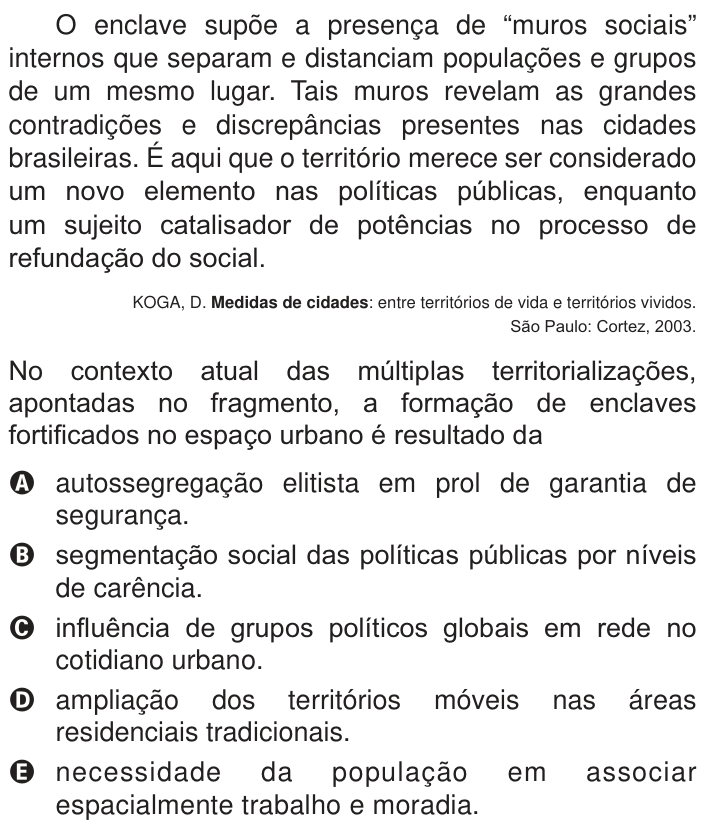 Questão 29 no caderno Branco do ENEM PPL 2014