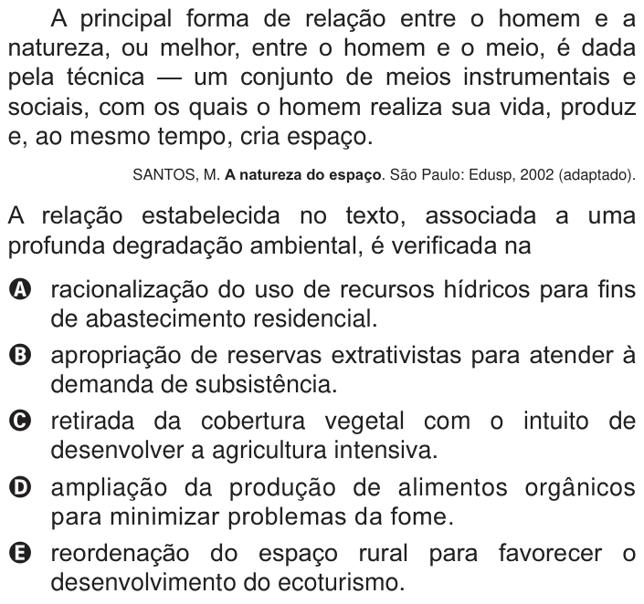 Questão 30 no caderno Branco do ENEM PPL 2014
