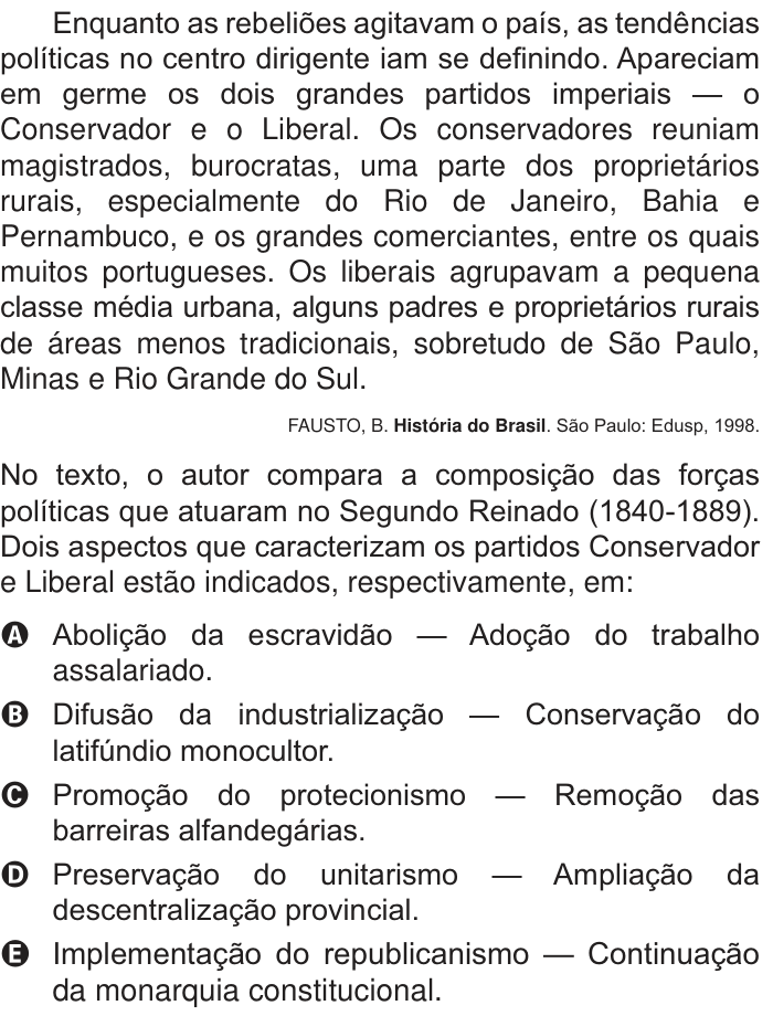 Questão 34 no caderno Branco do ENEM PPL 2014