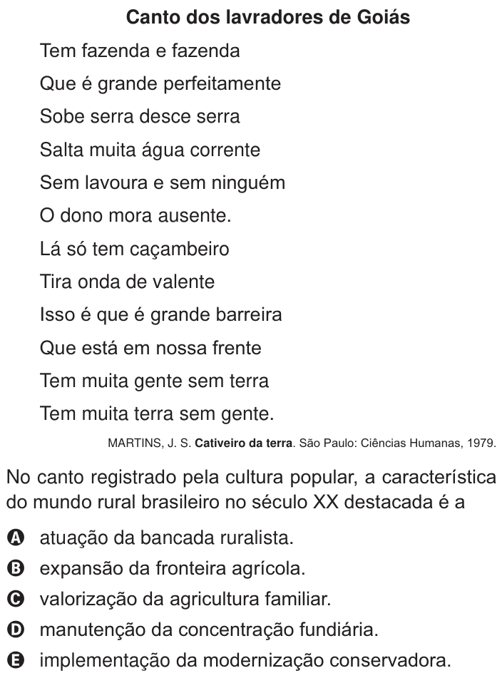Questão 37 no caderno Branco do ENEM PPL 2014