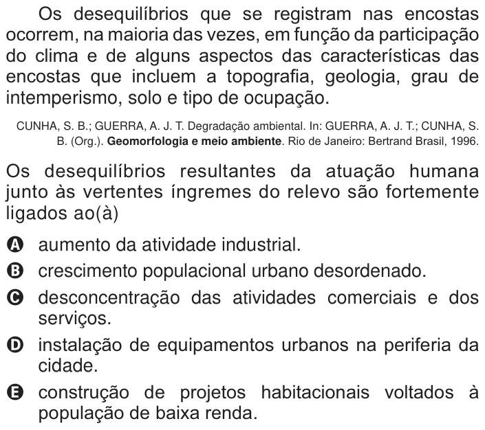 Questão 42 no caderno Branco do ENEM PPL 2014