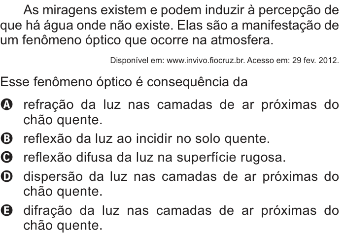 Questão 47 no caderno Branco do ENEM PPL 2014