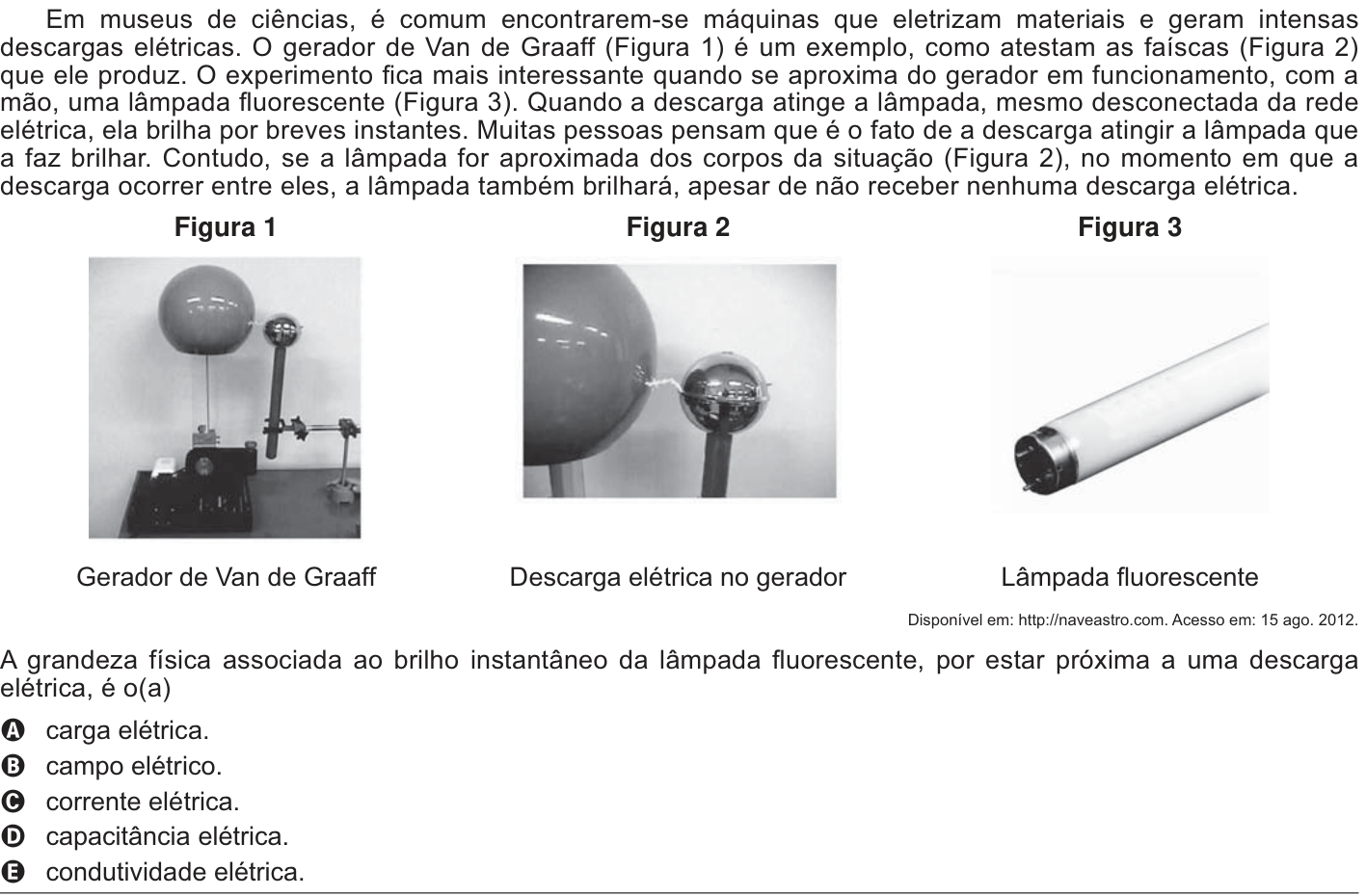 Questão 50 no caderno Branco do ENEM PPL 2014