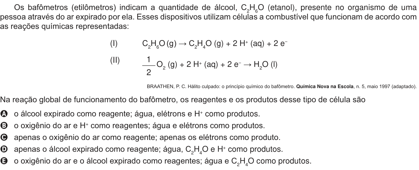 Questão 54 no caderno Branco do ENEM PPL 2014