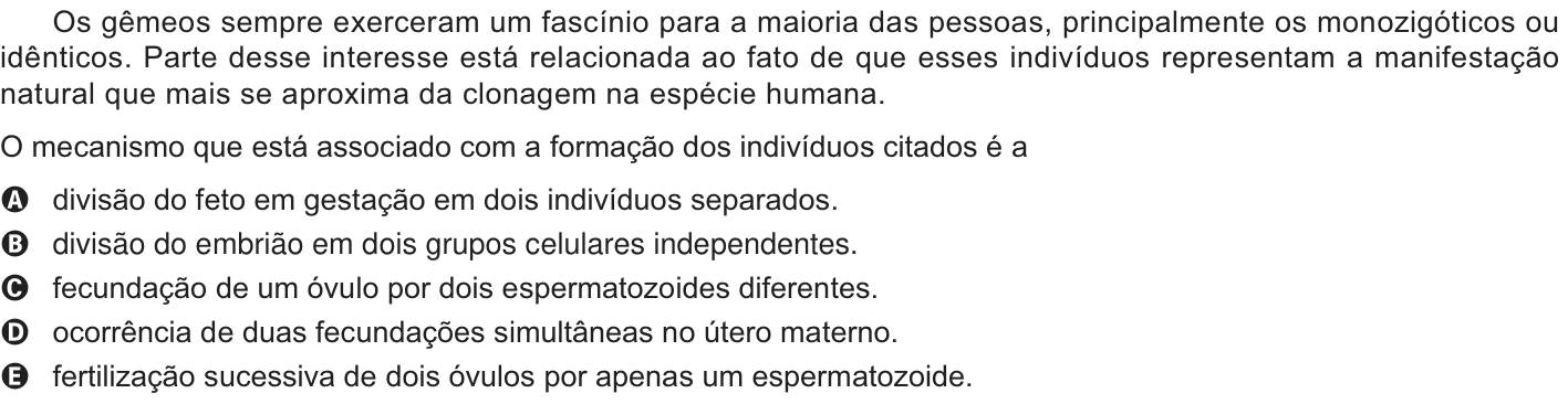Questão 55 no caderno Branco do ENEM PPL 2014