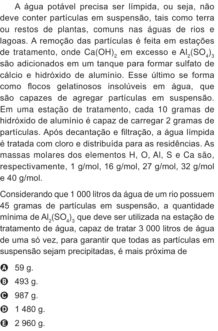 Questão 57 no caderno Branco do ENEM PPL 2014
