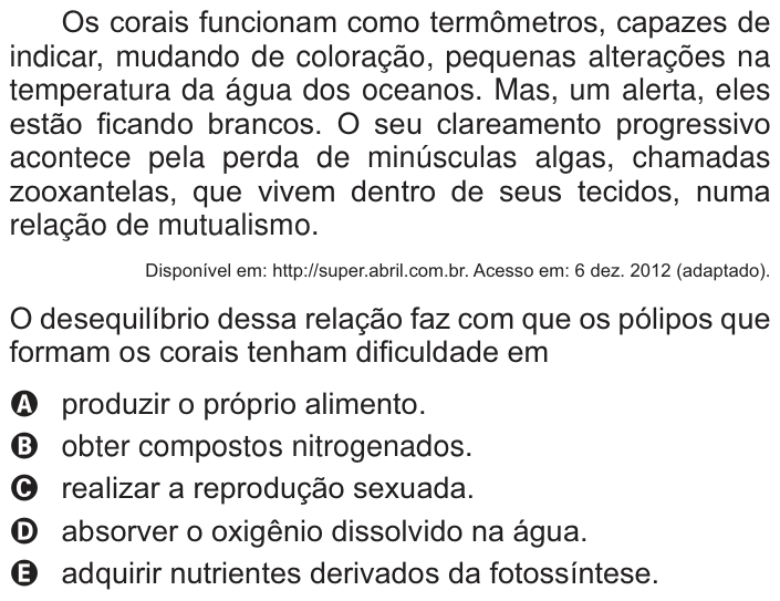 Questão 62 no caderno Branco do ENEM PPL 2014