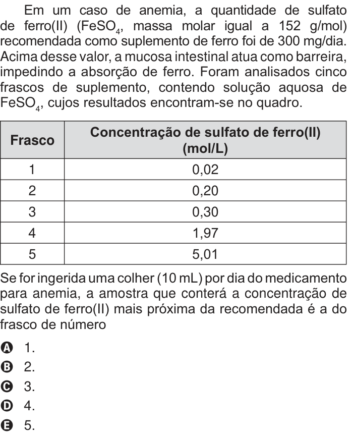 Questão 63 no caderno Branco do ENEM PPL 2014