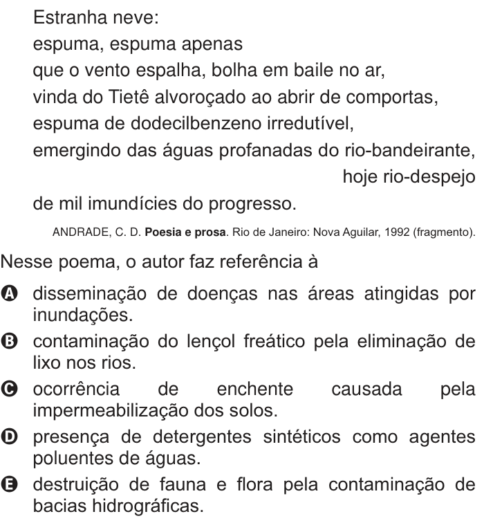 Questão 64 no caderno Branco do ENEM PPL 2014
