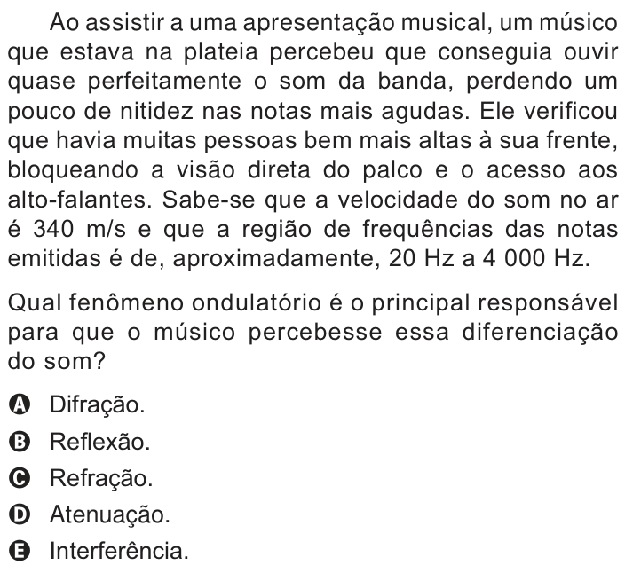 Questão 65 no caderno Branco do ENEM PPL 2014