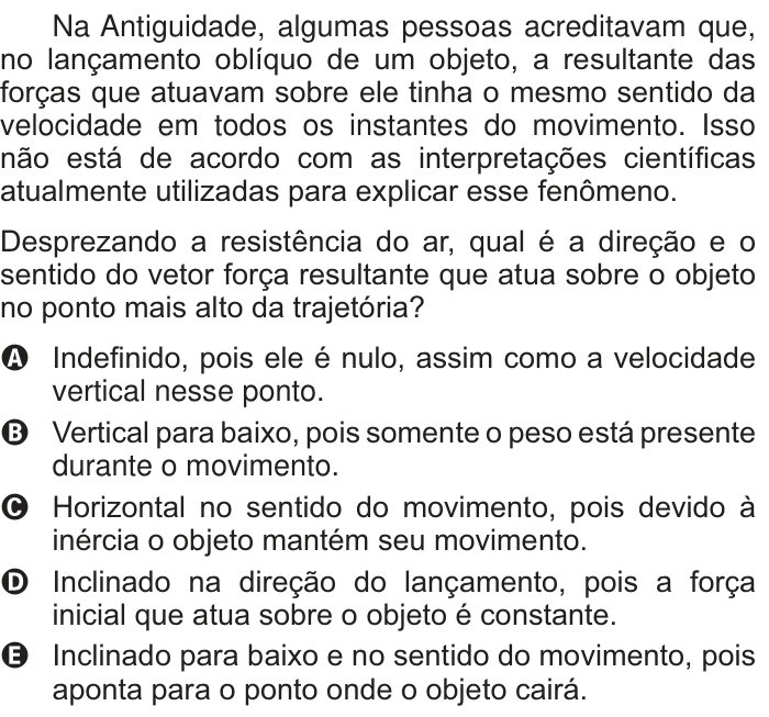 Questão 67 no caderno Branco do ENEM PPL 2014