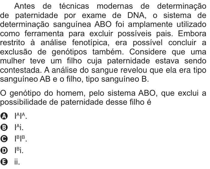 Questão 68 no caderno Branco do ENEM PPL 2014