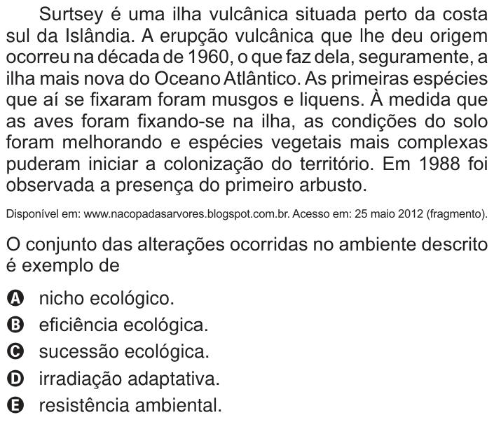 Questão 72 no caderno Branco do ENEM PPL 2014