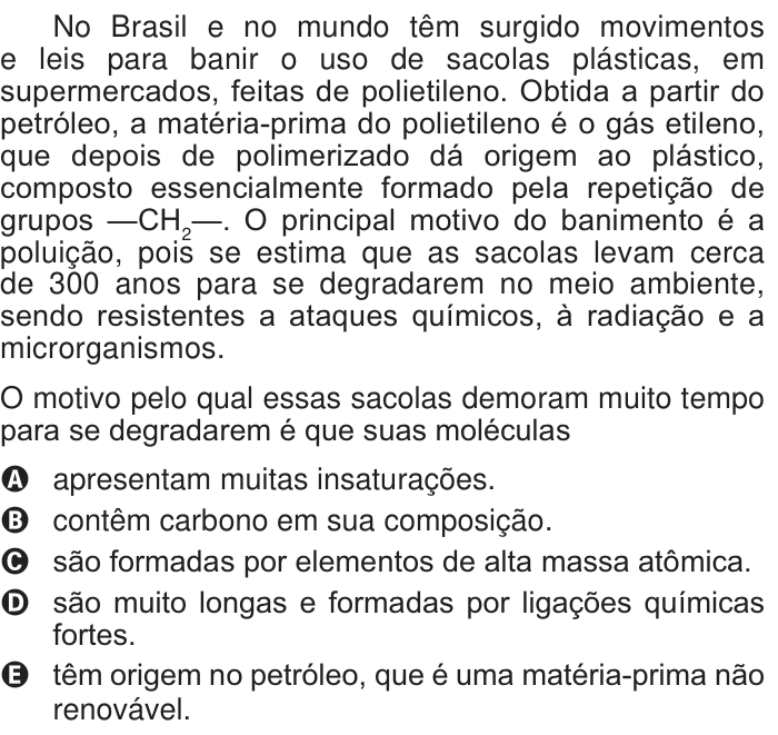 Questão 76 no caderno Branco do ENEM PPL 2014