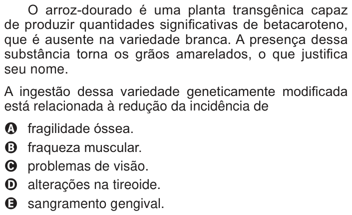 Questão 80 no caderno Branco do ENEM PPL 2014