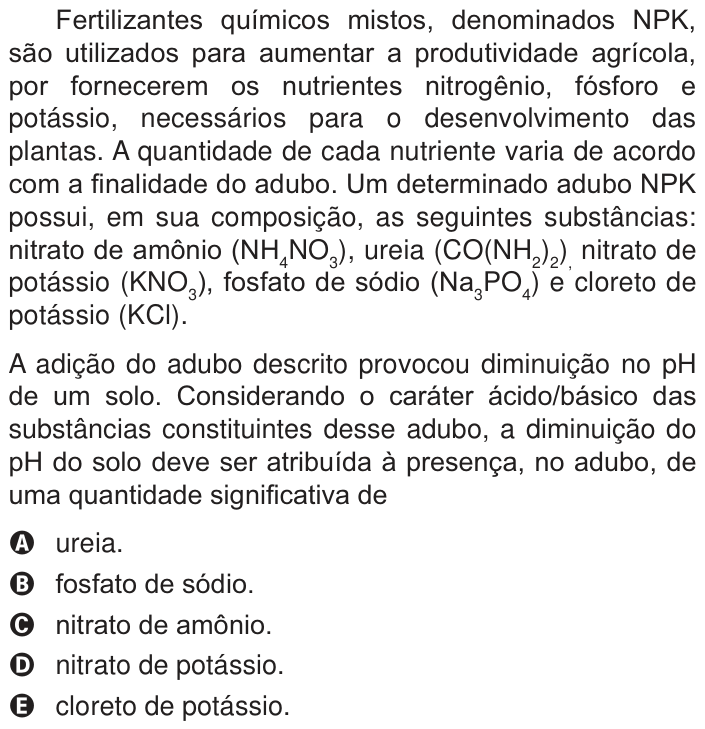 Questão 89 no caderno Branco do ENEM PPL 2014