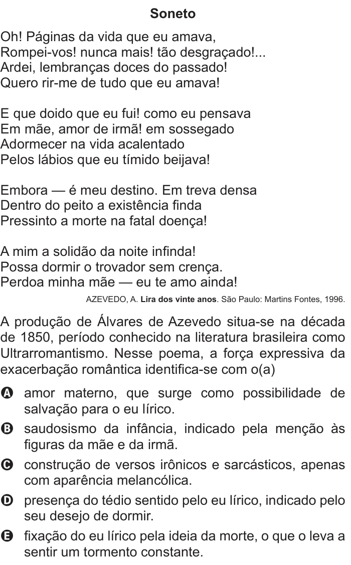 Questão 98 no caderno Cinza do ENEM PPL 2014