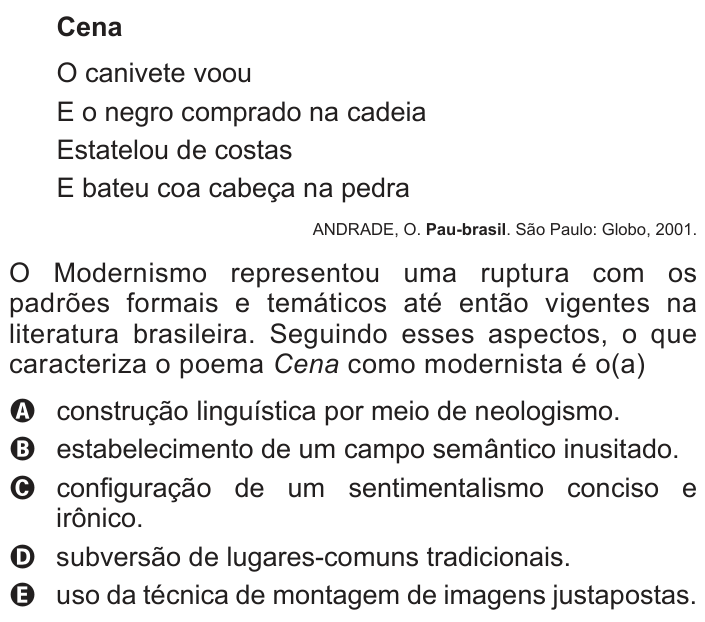 Questão 114 no caderno Cinza do ENEM PPL 2014