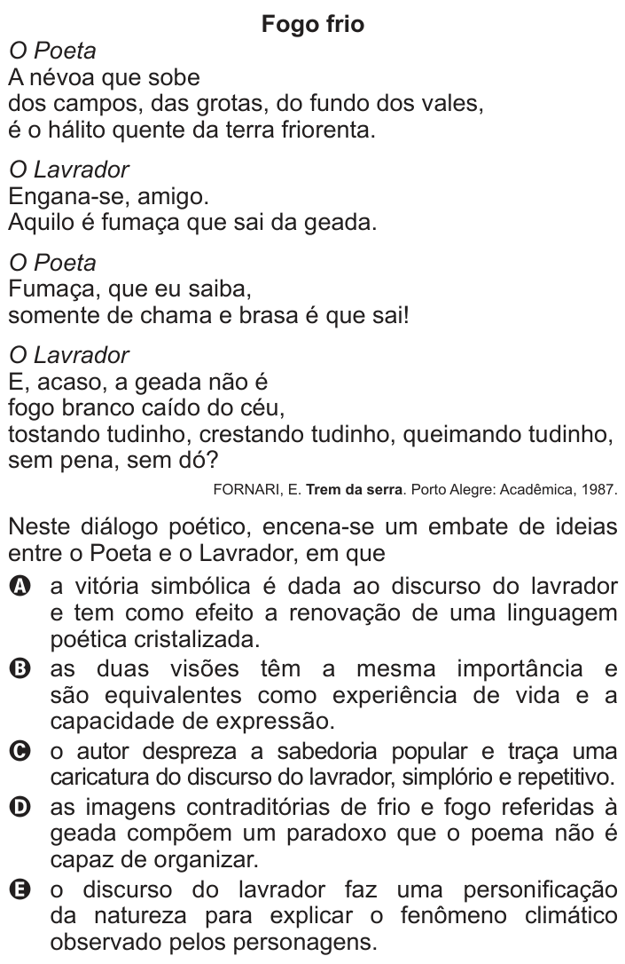 Questão 118 no caderno Cinza do ENEM PPL 2014
