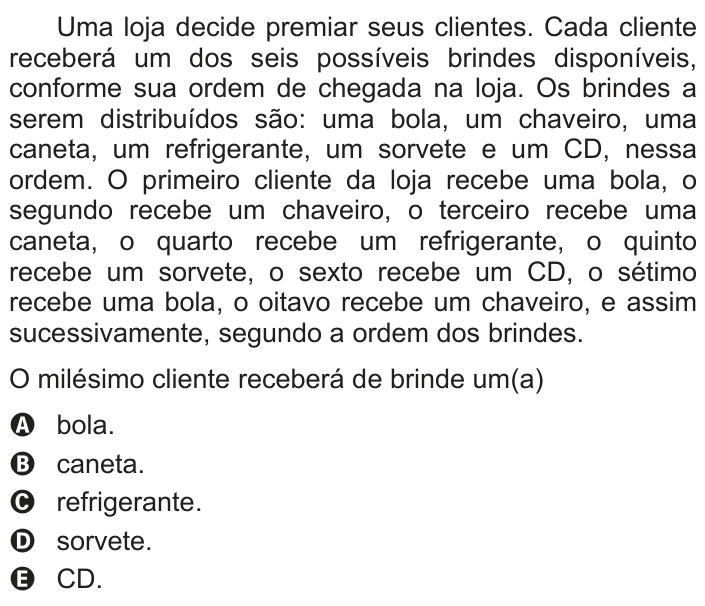 Questão 140 no caderno Cinza do ENEM PPL 2014