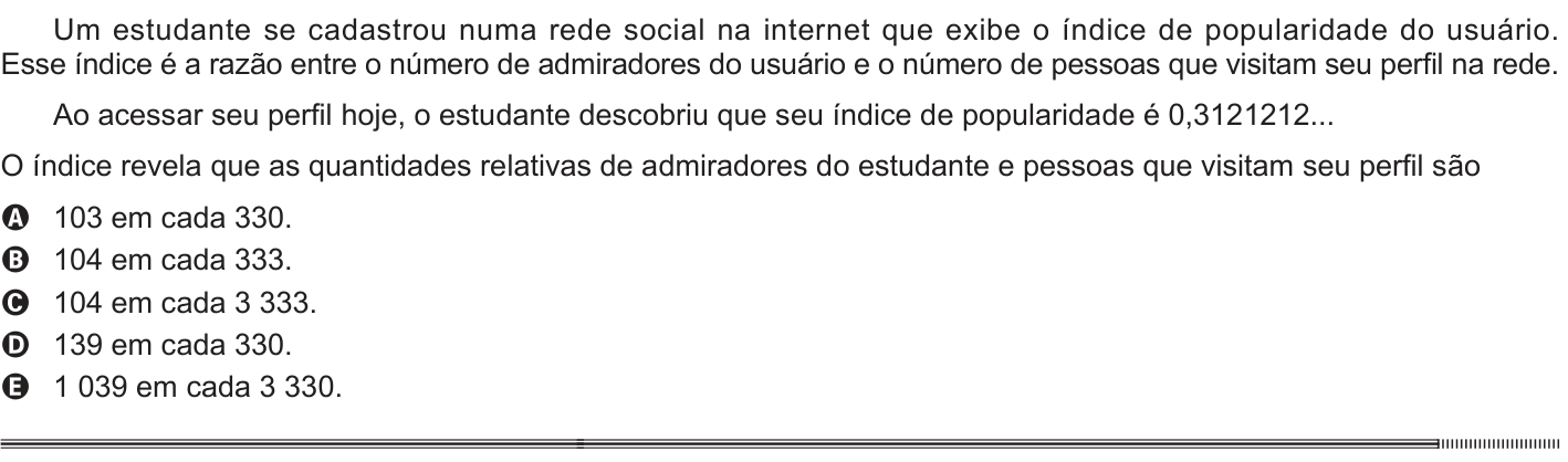 Questão 142 no caderno Cinza do ENEM PPL 2014